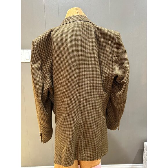 Christian Brooks 44R Men's Blazer Brown Houndstooth Sport Coat Made In The USA, - Picture 10 of 16